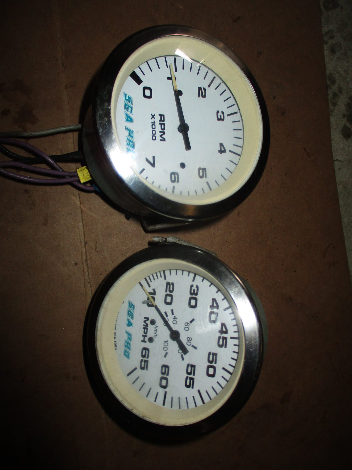 Outboard Teleflex tachometer and speedometer gauge