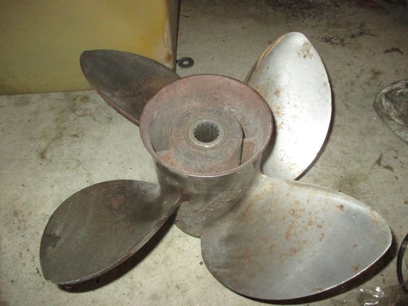 Johnson/Evinrude outboard standard rotation 4 blade steel propellor (14 1/2x17)