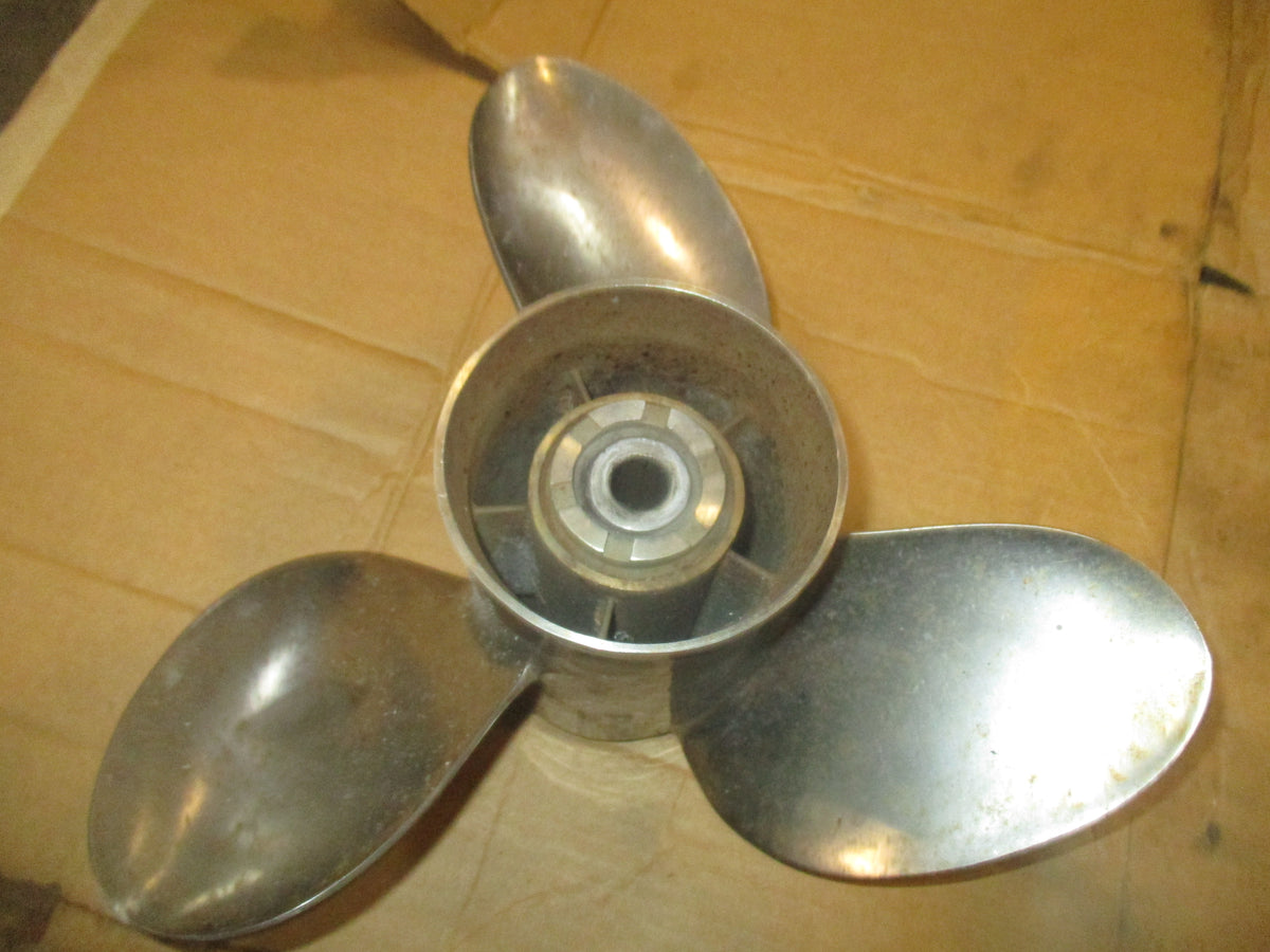 Nissan 70hp 2 stroke outboard stainless powertech propeller 13.25