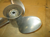 Load image into Gallery viewer, Nissan 70hp 2 stroke outboard stainless powertech propeller 13.25" x 15P
