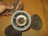 Load image into Gallery viewer, Nissan 70hp 2 stroke outboard stainless powertech propeller 13.25" x 15P
