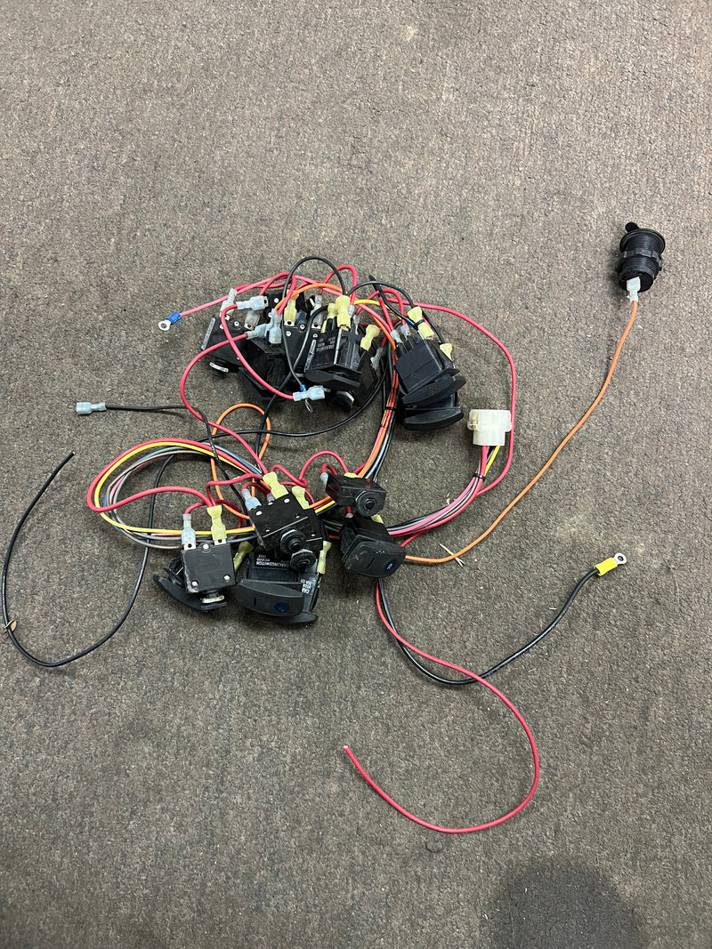Toggle switch cluster for boat with wiring
