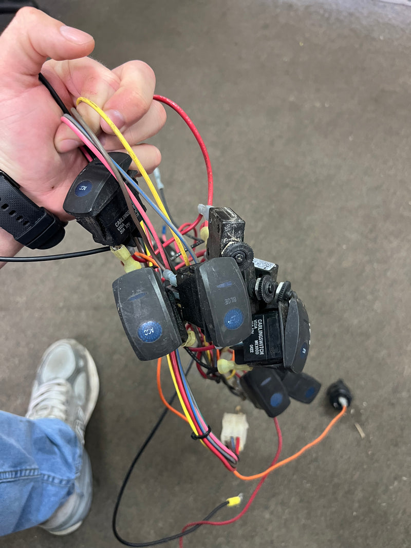 Toggle switch cluster for boat with wiring