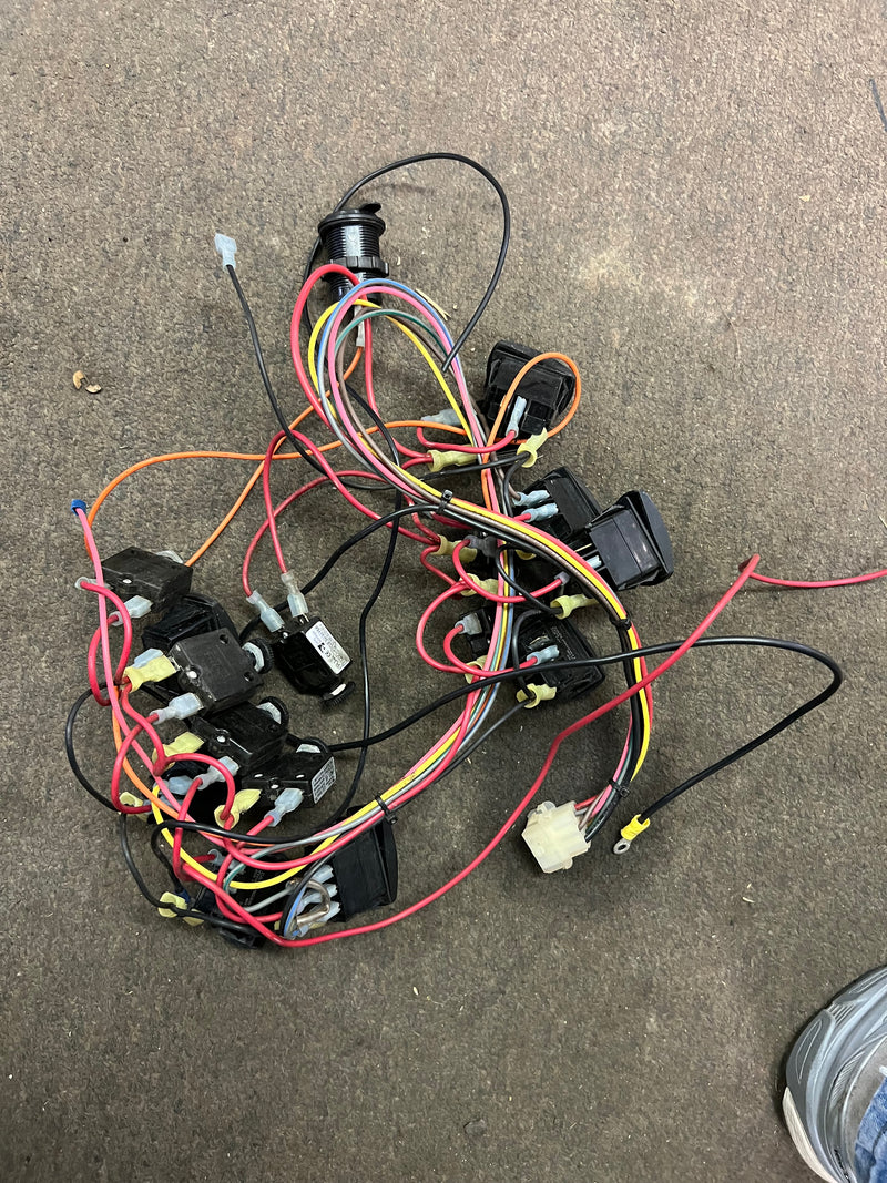 Toggle switch cluster for boat with wiring