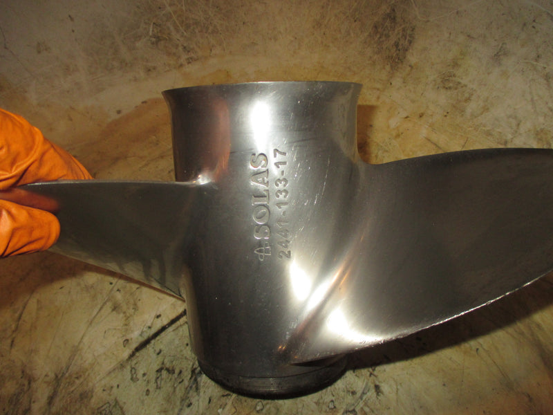 Johnson 90hp 2 stroke outboard solas stainless steel propellor (2441-133-17)