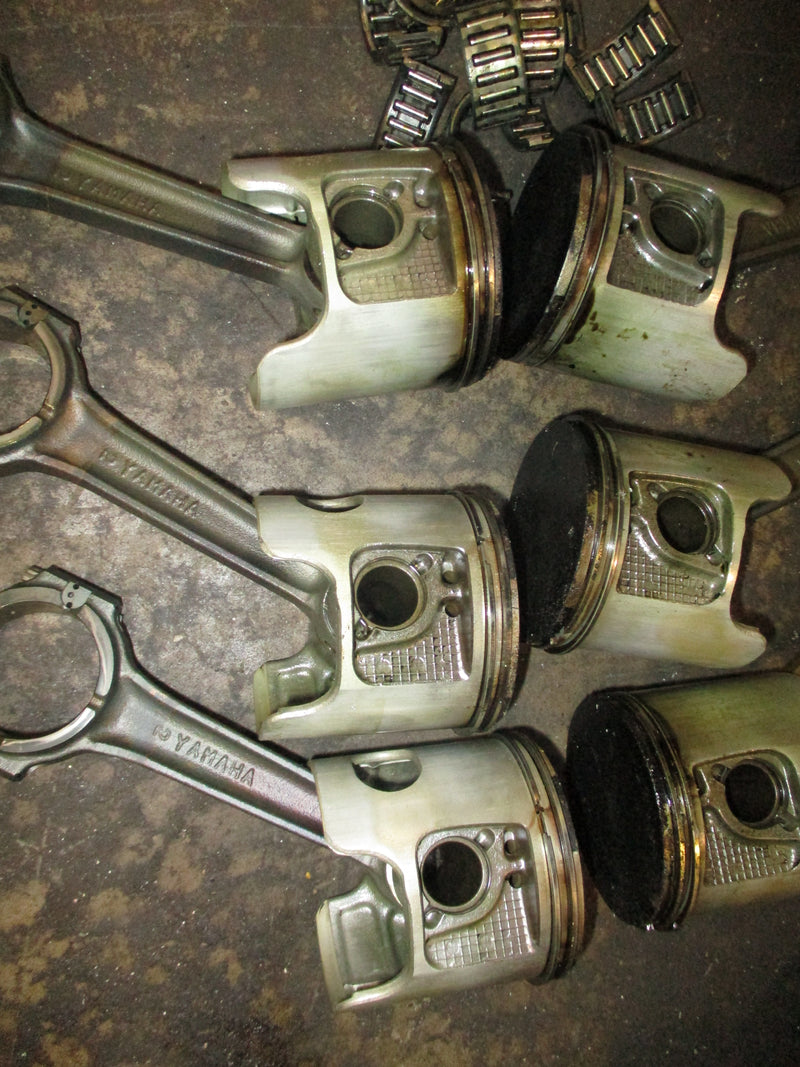 Yamaha 225hp OX66 outboard piston and rod set of 6 (62J-02)