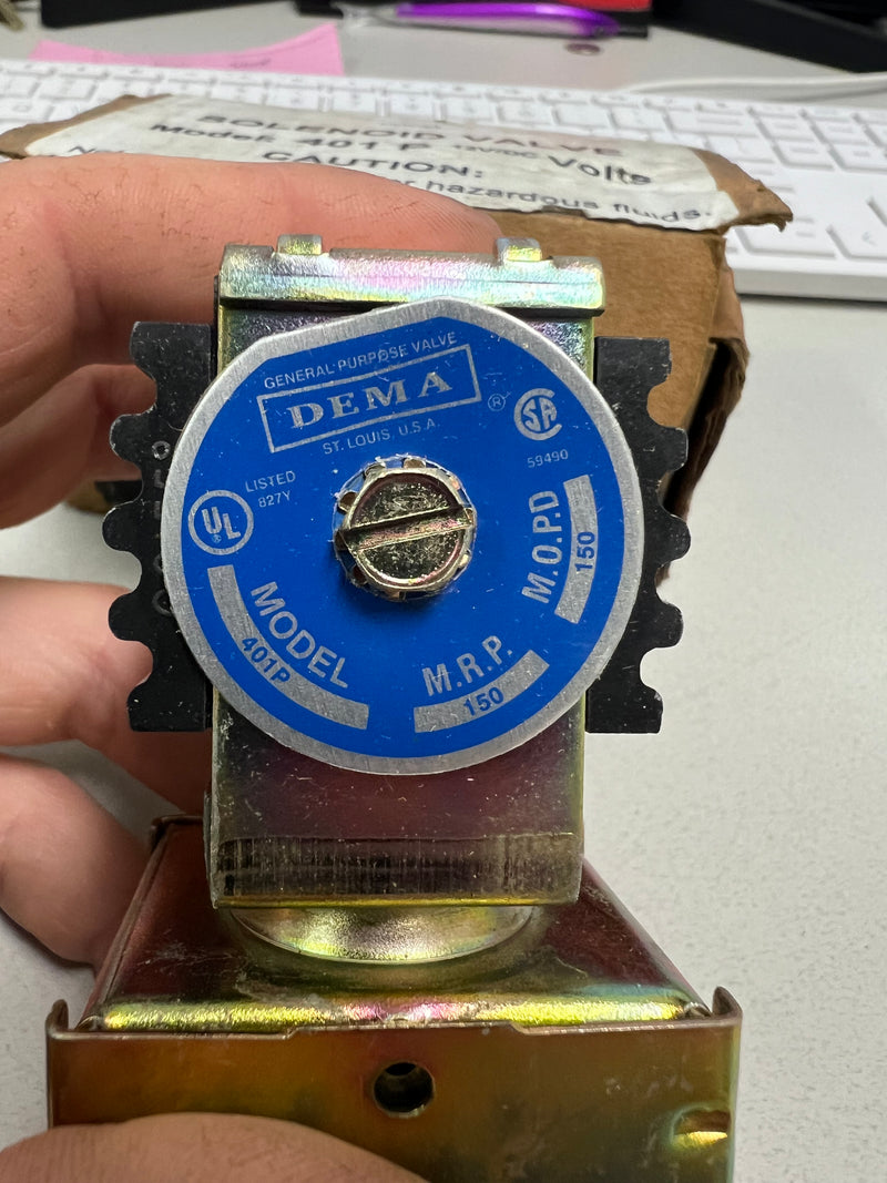 DEMA ENGINEERING Solenoid Valve Model: 401P 12V/DC NEW