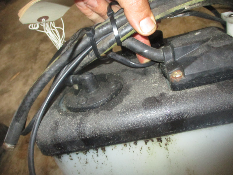 Johnson Evinrude outboard BRP style remote oil tank (dual hose) #1
