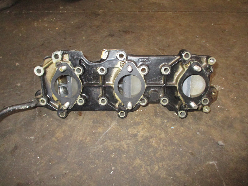 Johnson 50hp 3 cyl outboard intake manifold with reeds (339971)