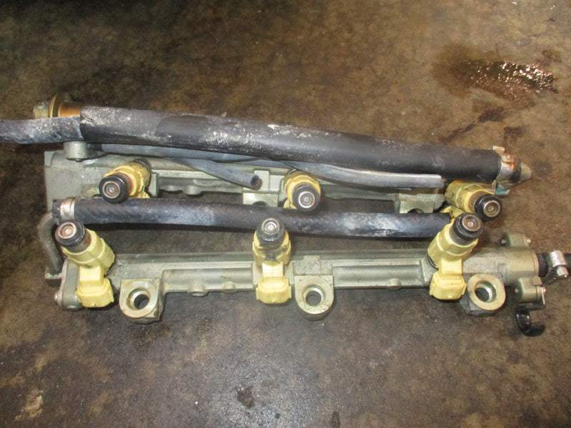 Yamaha 225hp 4 stroke outboard fuel rail and injector set (69J-13160-00-00)