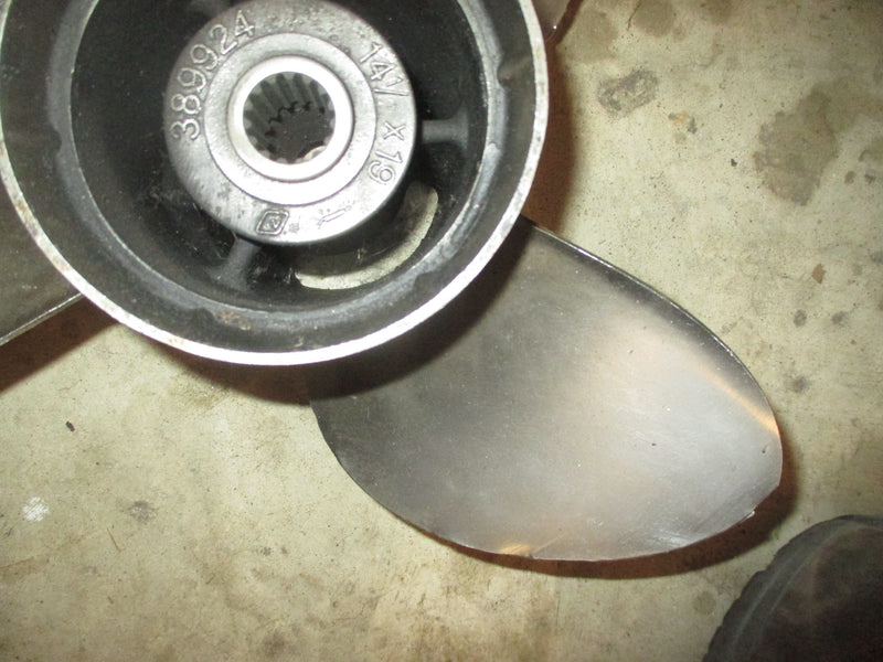 Johnson/Evinrude Outboard Stainless Steel propellor (389924) 14 1/2x19