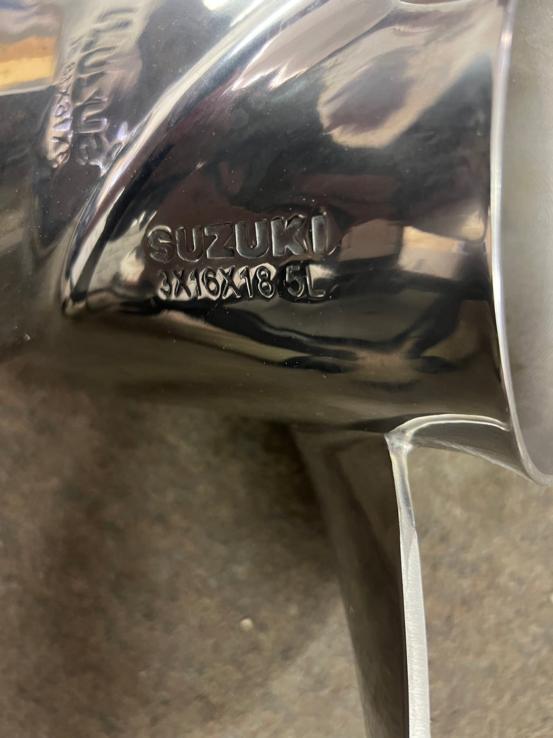 Suzuki DF150 150-300hp outboard COUNTER rotation stainless propeller 3x16x18.5L