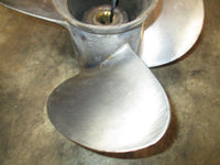 Load image into Gallery viewer, Johnson 115hp 2 stroke outboard stainless steel prop (13 3/4 by 13)
