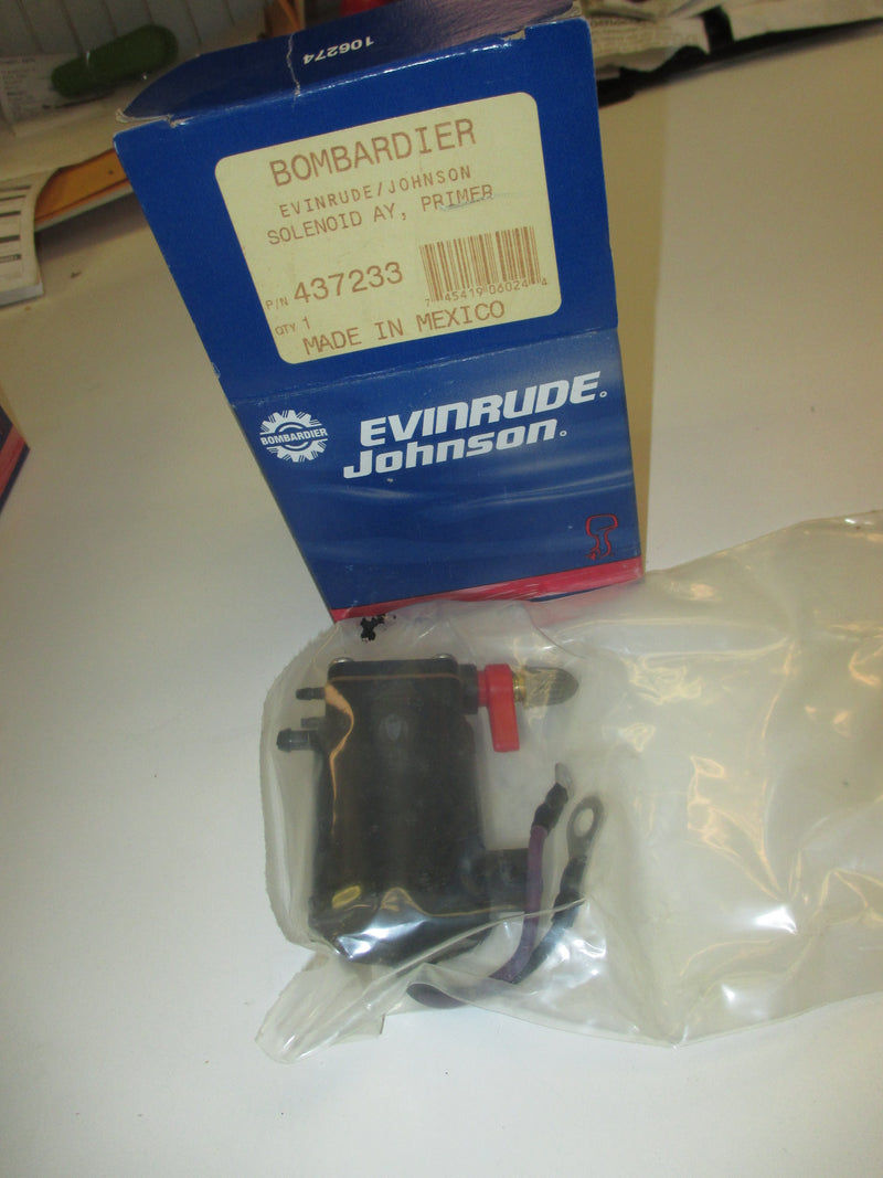 New Johnson Evinrude OMC outboard primer solenoid assembly (0437233)