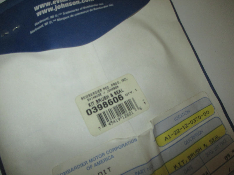 Johnson Evinrude OMC outboard brush and seal kit (0398606)