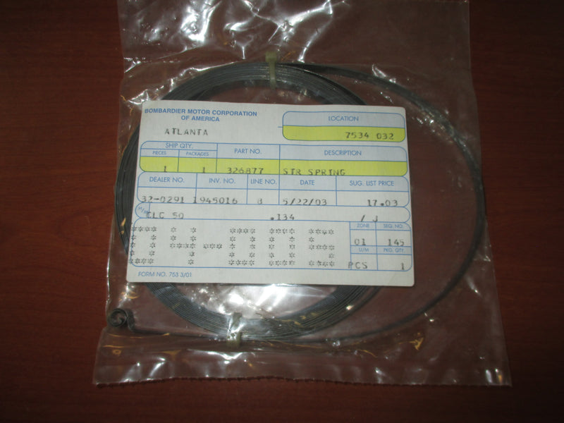 NOS Johnson/Evinrude Outboard Rope Pulley Spring (326877)