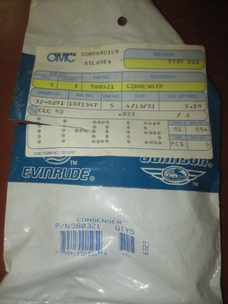NOS Johnson/Evinrude Outboard Condenser (580321)