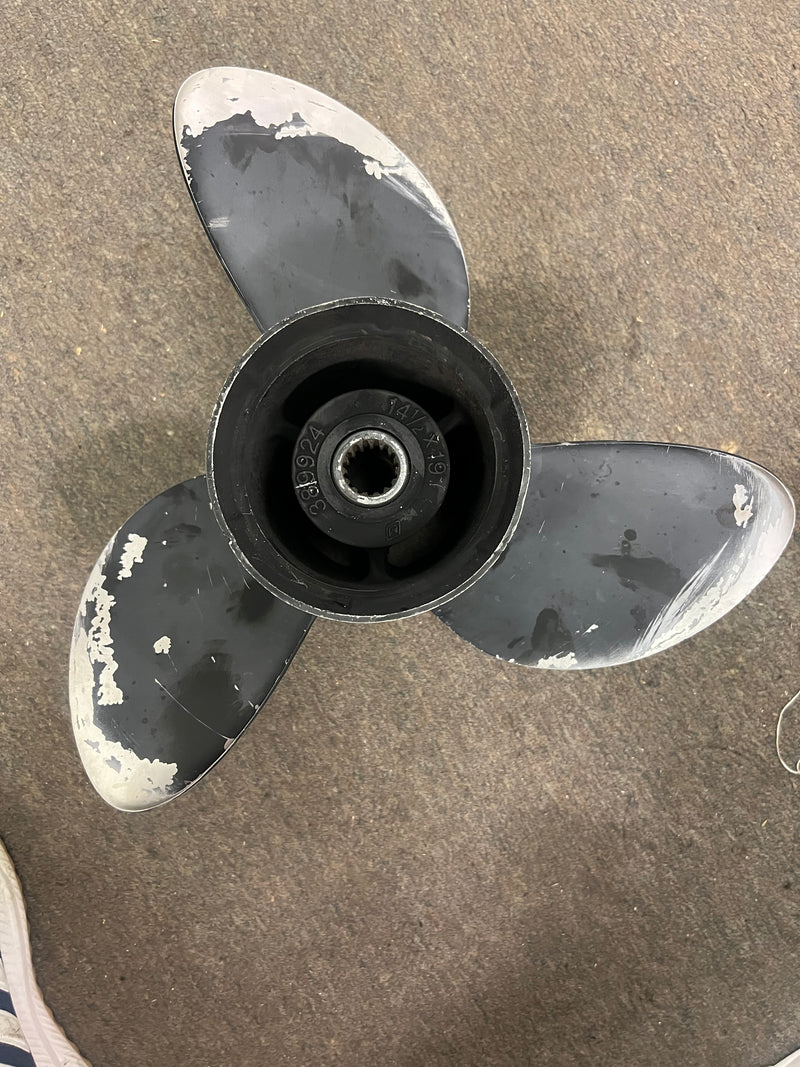 Johnson Evinrude 150-200hp stainless painted propeller (14.5x19) (389924)