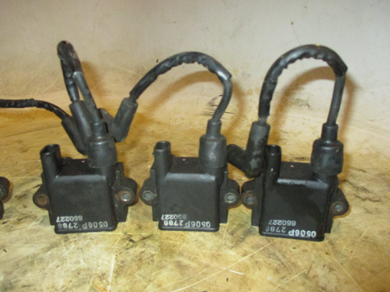 Mercury optimax 225hp 2 stroke outboard ignition coil set of 6 (850227)