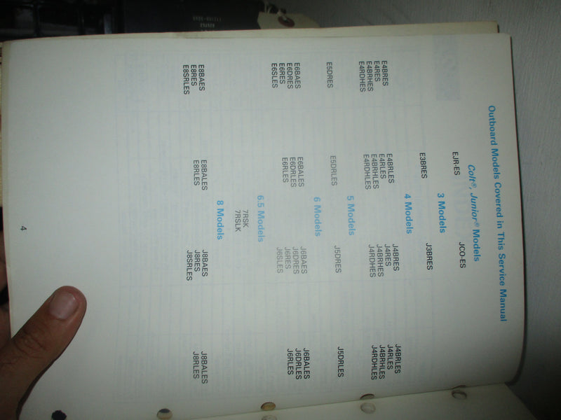 Johnson/Evinrude Colt/Junior 8hp Models Service Manual [P/N: 507870]