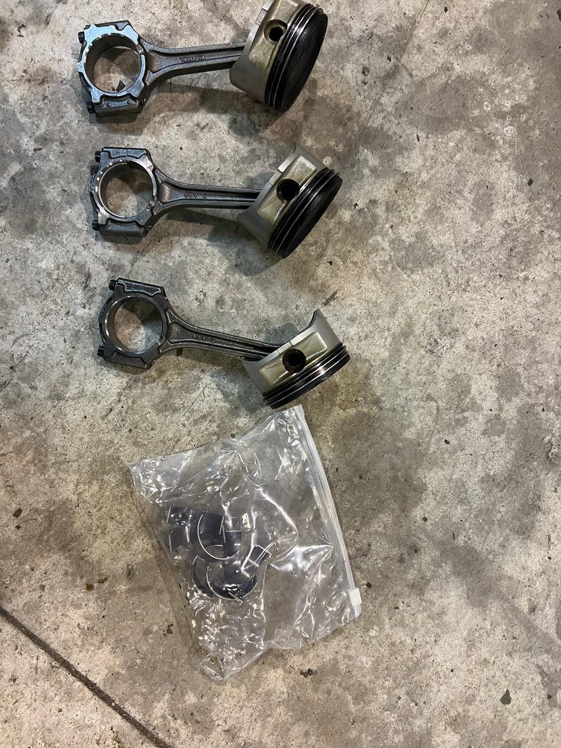 Yamaha 115hp 4 stroke outboard Piston and Rod Set of 3 (68V-00)