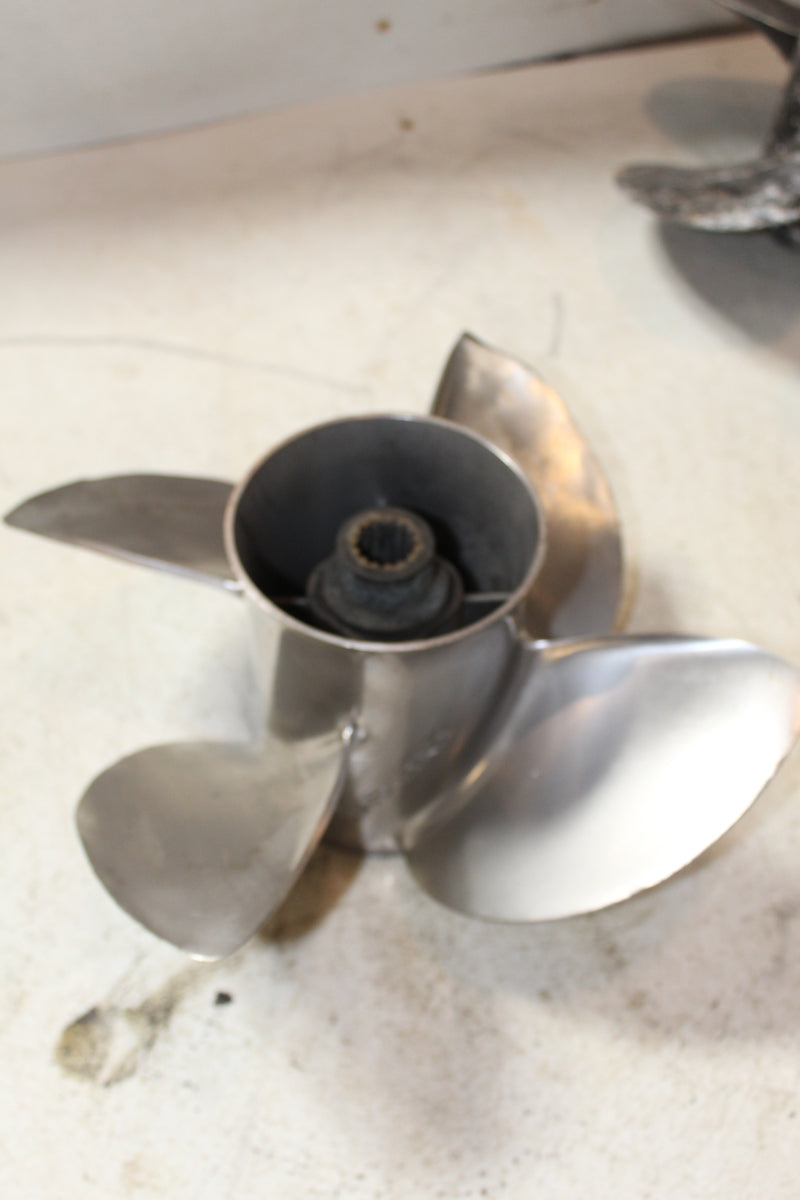 Cyclone Outboard Stainless Steel 4-Blade Propeller 14-1/4x17 15-Spline