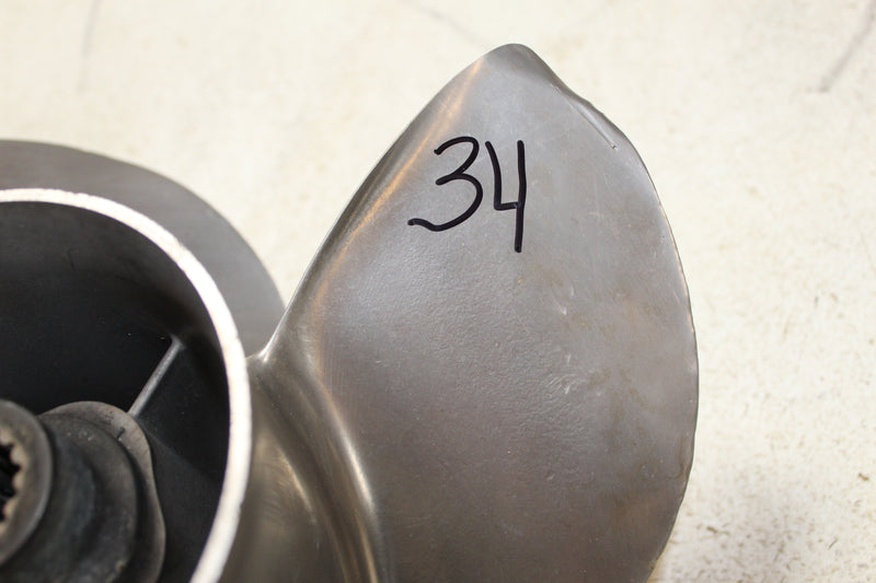 Cyclone Outboard Stainless Steel 4-Blade Propeller 14-1/4x17 15-Spline