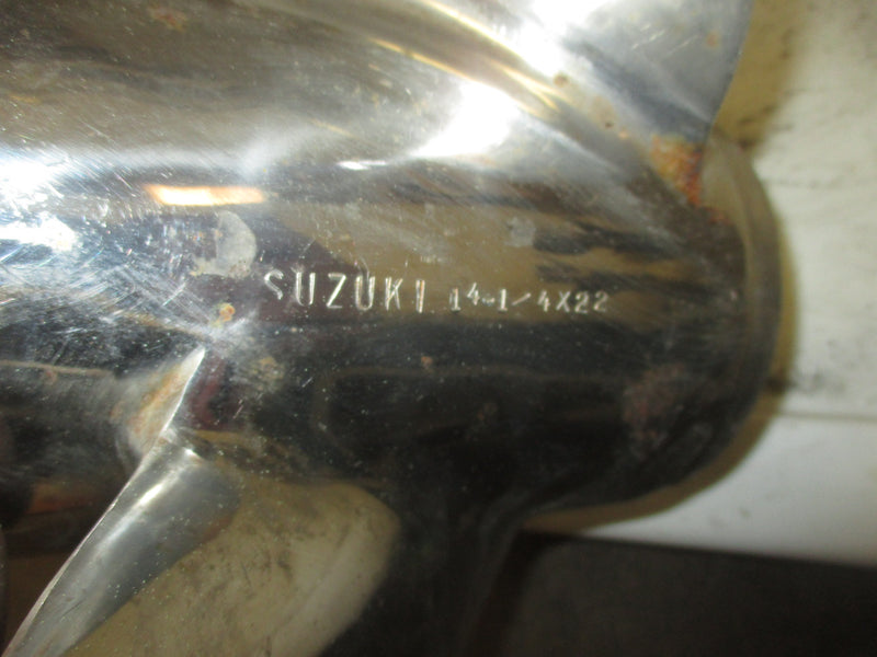 Suzuki DF150 DF175 outboard stainless propeller 14 1/4 x 22P
