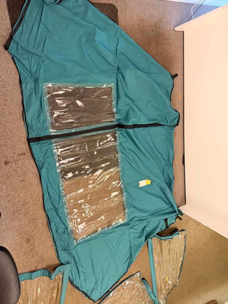 1998-2001 Sea Ray 215 Express Cruiser Bimini Top AFT Curtain and windshield