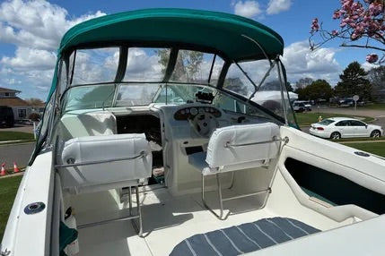 1998-2001 Sea Ray 215 Express Cruiser Bimini Top AFT Curtain and windshield