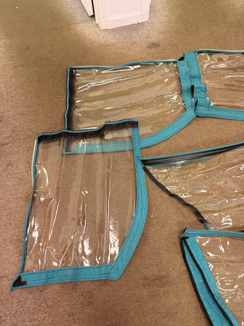 1998-2001 Sea Ray 215 Express Cruiser Bimini Top AFT Curtain and windshield