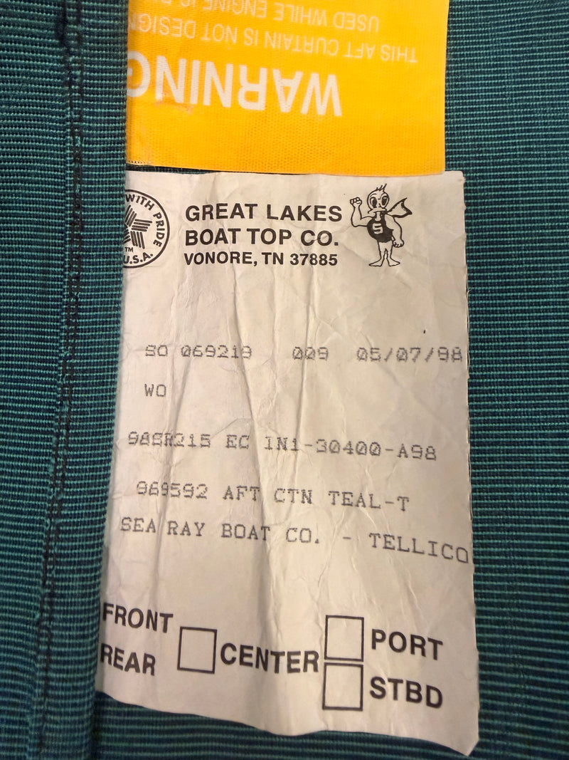 1998-2001 Sea Ray 215 Express Cruiser Bimini Top AFT Curtain and windshield
