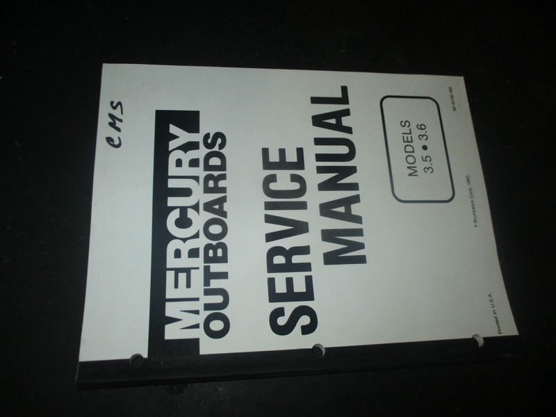 NEW Mercury Outboard Service Manual Models 3.5 3.6
