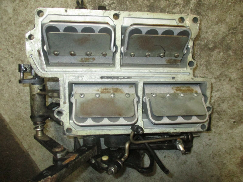 1995 Evinrude 90hp outboard intake manifold with reeds 0397075