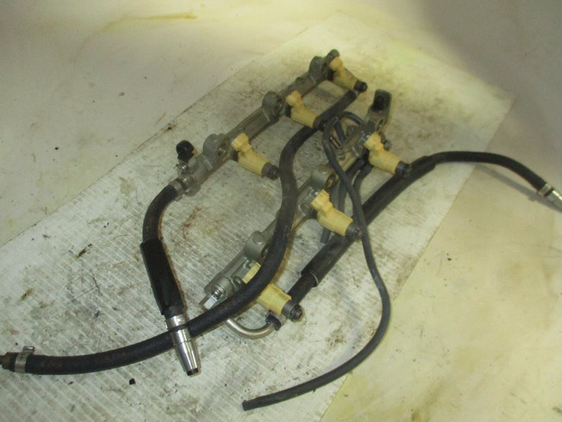 Yamaha 225hp 4 stroke outboard fuel rail with injector set (69J-13160-00-00)
