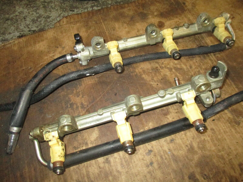 2005 Yamaha 225hp 4-stroke outboard fuel rail injector set 69j-13160