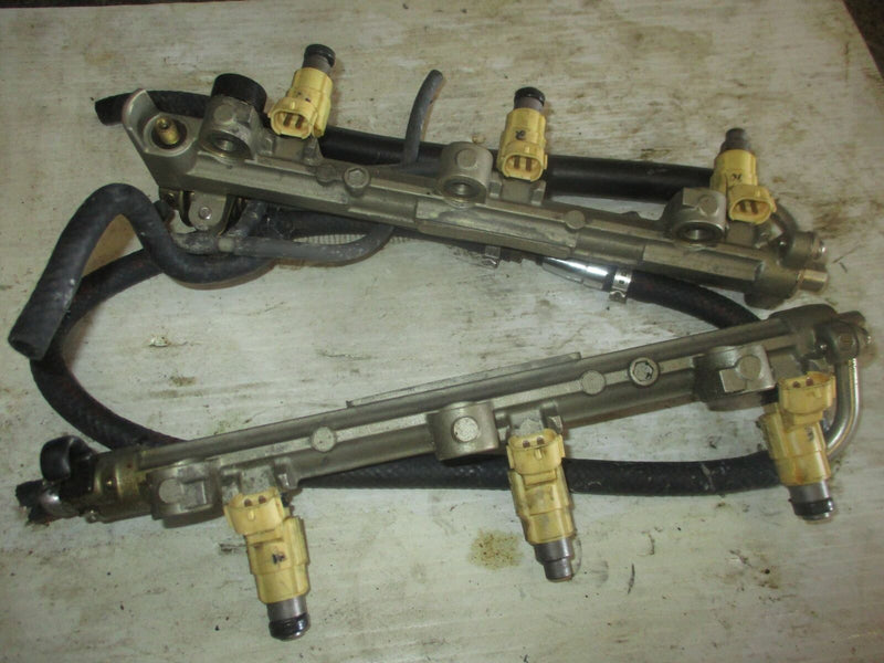 Yamaha 225hp 4 stroke outboard fuel rail with injector set (69J-13160-00-00)