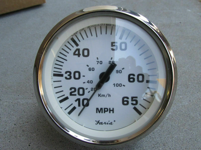 Faria marine outboard white speedometer gauge SE9825A