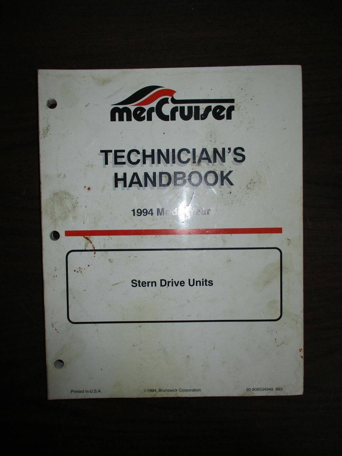 1994 Mercury MerCruiser Technician's Handbook "Stern Drive Units" [90-806534940]