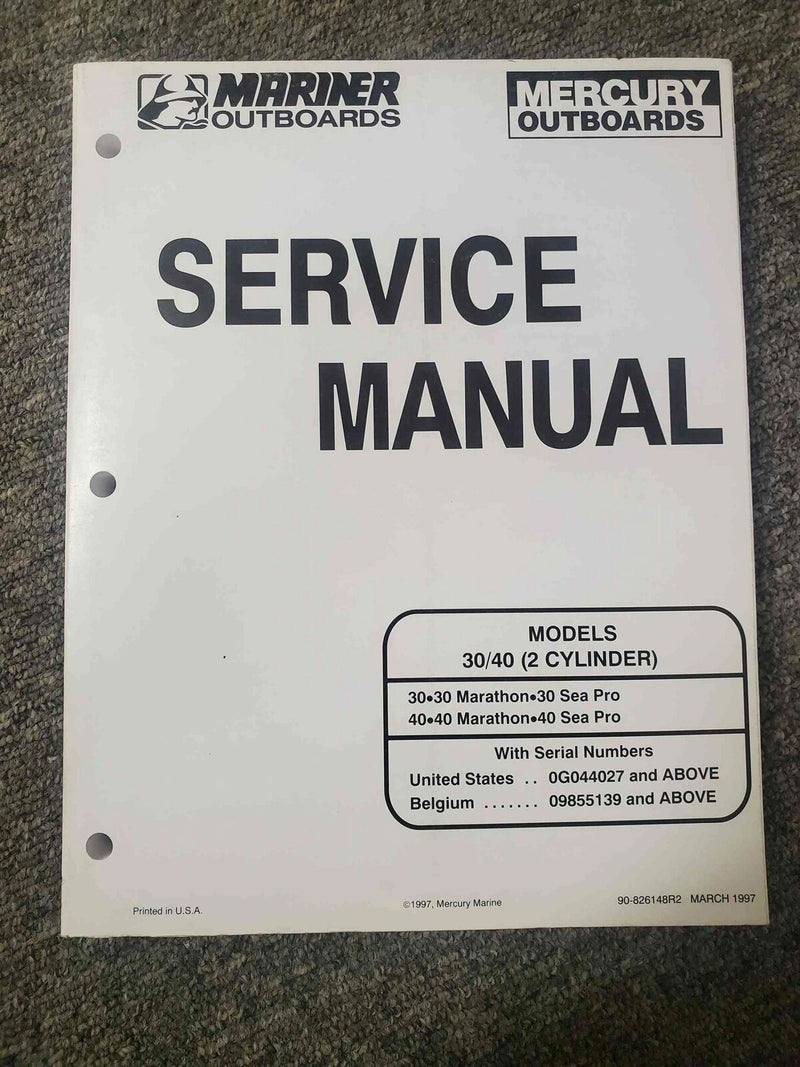 Mercury Mariner 30/40 (2-Cyl) Marathon/SeaPro Service Manual [90-826148R2]
