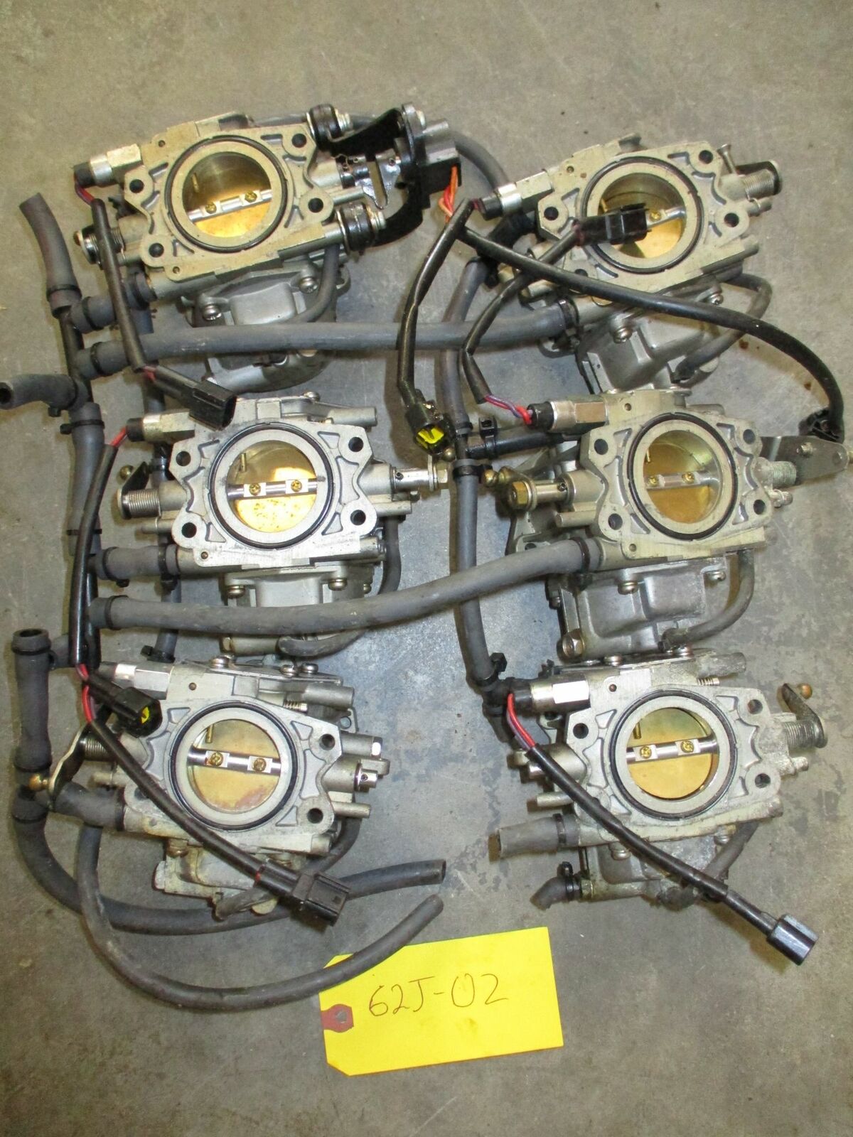 1996 Yamaha 225hp Carburetor set of 6 [62J-02] (62J-14301-02)