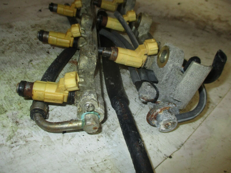 Yamaha 225hp 4 stroke outboard fuel rail with injector set (69J-13160-00-00)