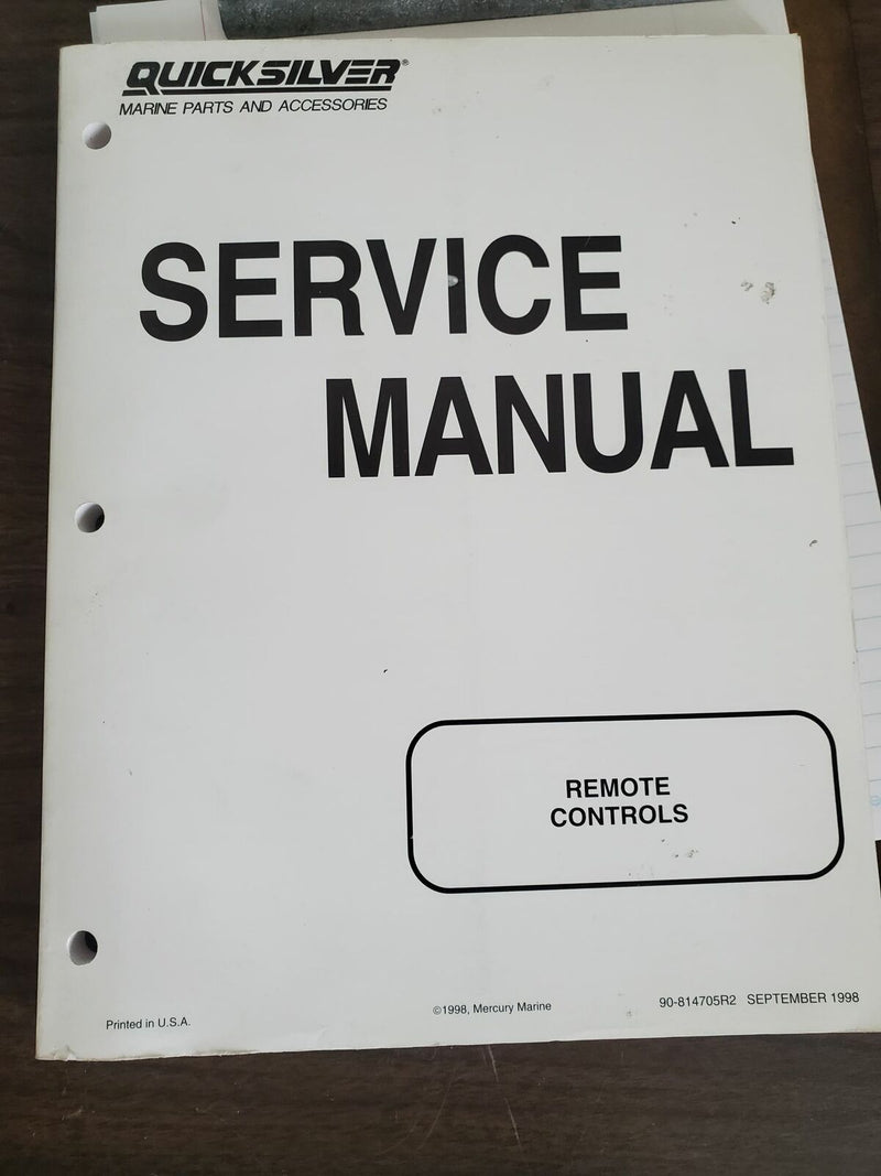 Mercury Quicksilver Remote Controls Service Manual [90-814705R2]