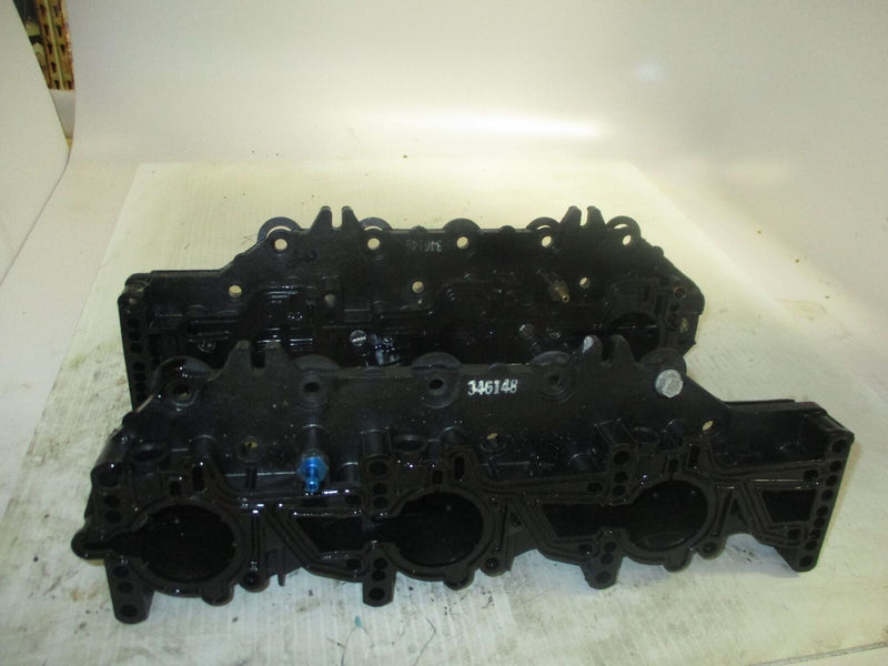 Evinrude 135 Ficht outboard intake manifold with reed valves (346148)