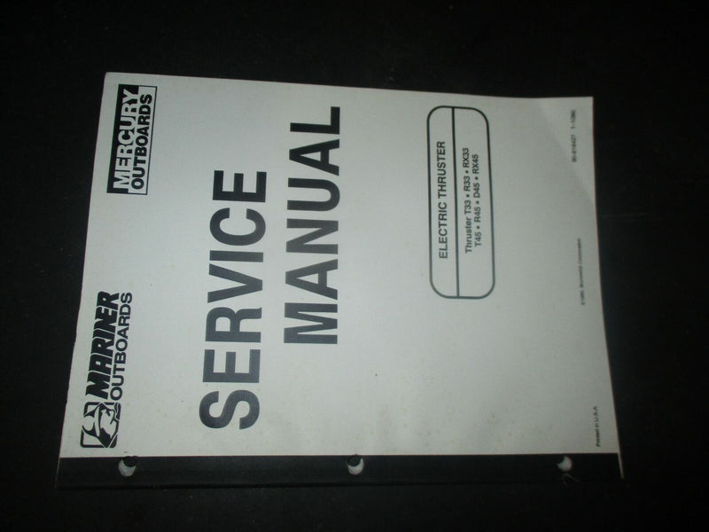 NEW Mercury Outboard Service Manual Electric Thruster