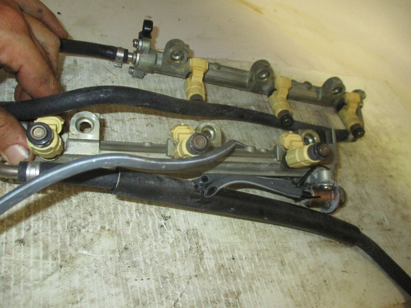 Yamaha 225hp 4 stroke outboard fuel rail with injector set (69J-13160-00-00)
