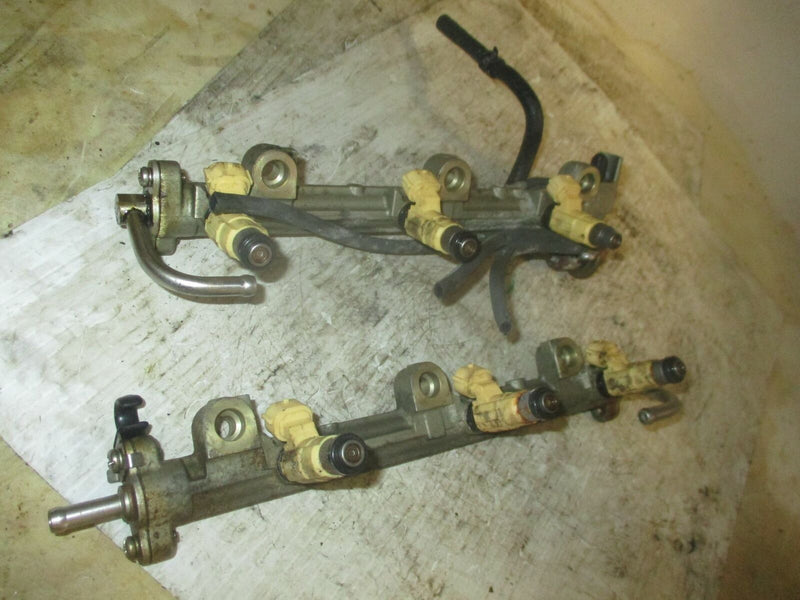 Yamaha 225hp 4 stroke outboard fuel rail with injector set (69J-13160-00-00)