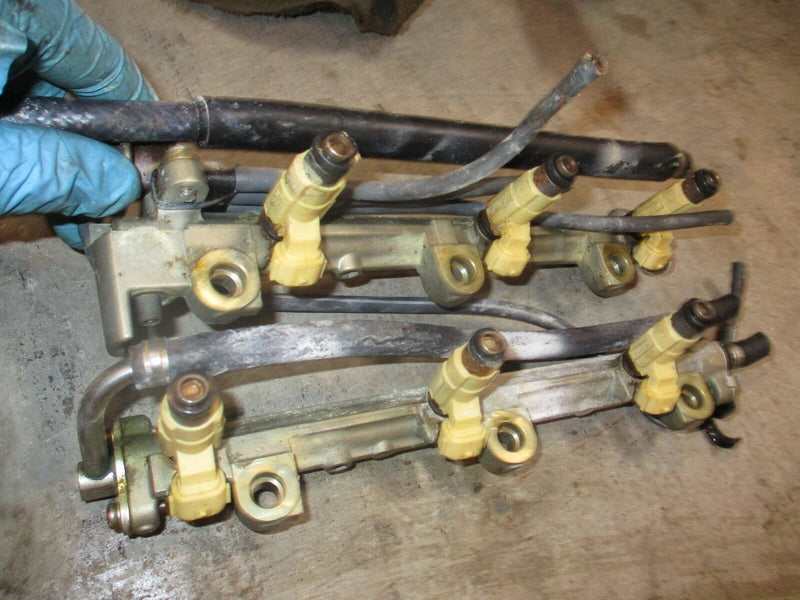 Yamaha 225hp 4 stroke outboard fuel rail with injector set (69J-13160-00-00)