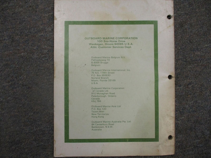 OMC electric outboard service manual