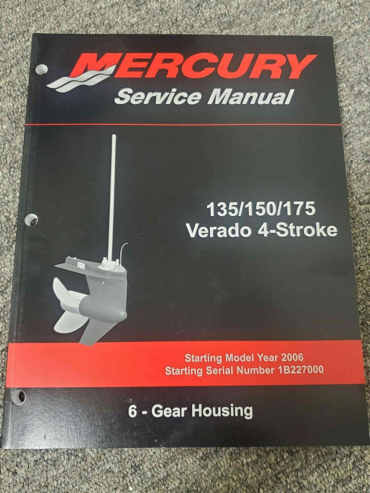 Mercury 135-175 Verado 4-Stroke SM 6: Gear Housing 90-897928600
